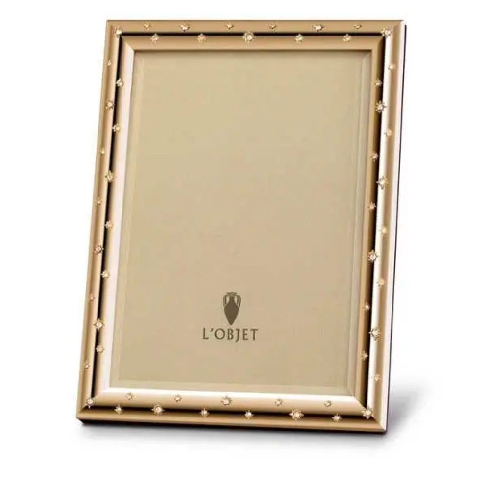 NEW L’Objet picture frame - gold plated with swarovski crystalals